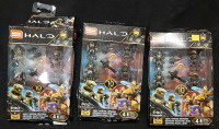 3 New in Box Mega Construx Halo UNSC Marine Defense Figure Sets | Figures Measure About 2" Tall, Packages are Damaged, Does Not Impact Figures Inside, Sold as is