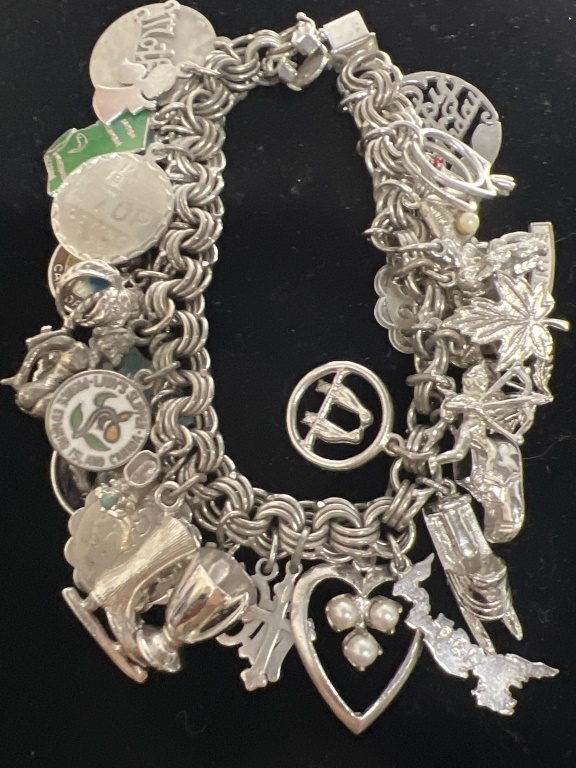 Substantial Sterling Packed Charm Bracelet
