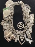 Substantial Sterling Packed Charm Bracelet