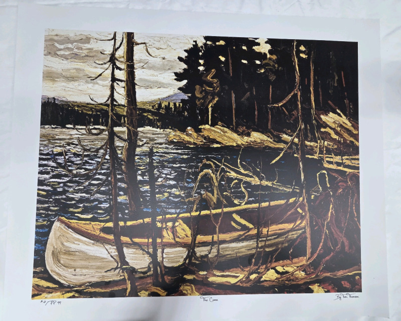 Print of "The Canoe" By Tom Thomson Measures 24" x 20" | 33/PP 99
