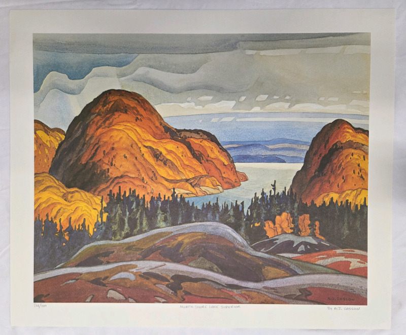 Print of "North Shore Lake Superior" By A.J. Casson (Group of Seven) Measures 24" x 20" | 268/400