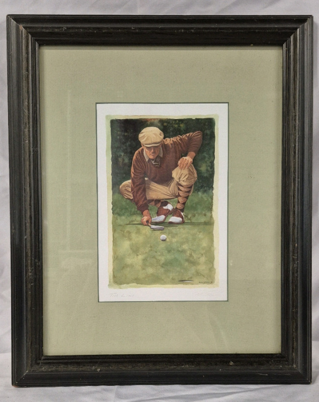 Vintage Framed Signed Print "The Line" by Glen Green - 13.5" by 16.5"