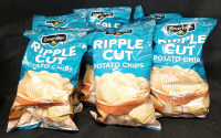 9 New Bags of Clover Valley Ripple Cut Potato Chips | 113g Each, Best Before September 14th 2025