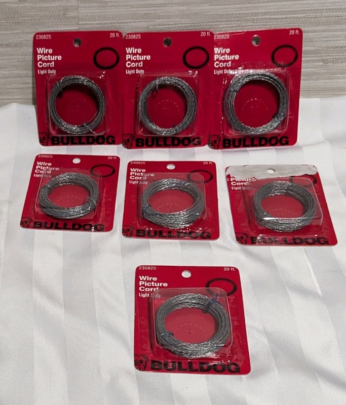 7 New Bulldog Wire Picture Cord. 20ft per cord.
