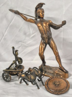 Vintage Greco Roman Metal Sculptures- Tallest 11.25"