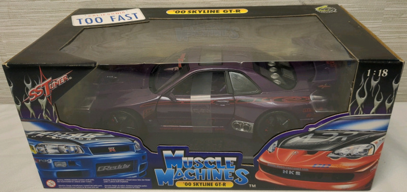 Vintage 2003 Muscle Machines SS Tuner '00 Skyline GT-R 1:18 Scale in Sealed Box