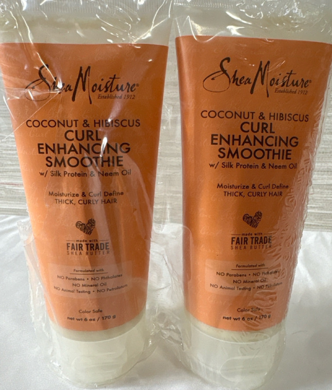 2 New Shea Moisture Coconut & Hibiscus Curl Enhancing Smoothie| 170g each | Date Of Expiry : not found