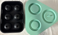 2 New Silicone Sphere Ice Moulds| Largest measures 9"