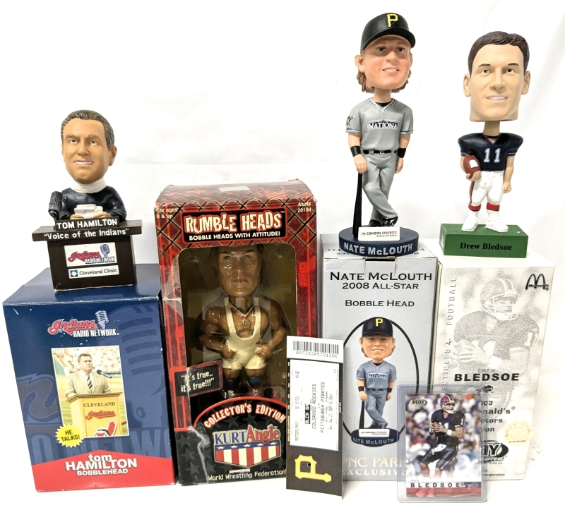 4 Vintage to Modern Bobbleheads: Up to 7.5" Tall (See Description)