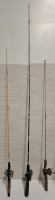 3 As Is | Fishing Rods with Reels | Tallest Measure Heights- 70"