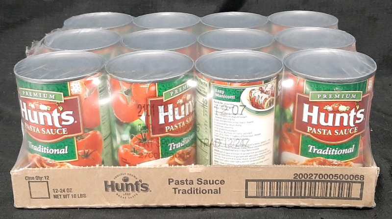New 12-Pack of Hunt's Traditional Pasta Sauce | 680g Each, Best Before August 26 2026