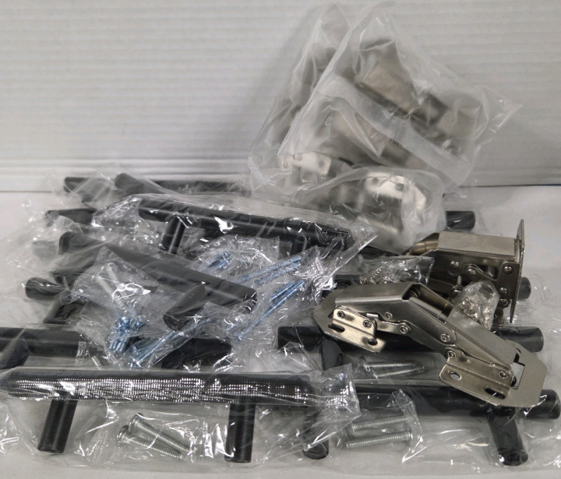 New | Lot full of Cabinet Handles & Hinges | Includes all Screws for Installation