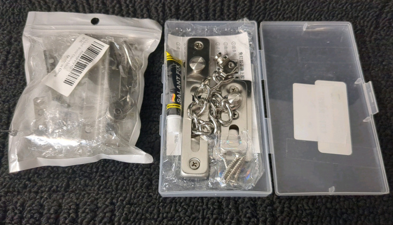 3 New Sliding Chain Door Locks With Hardware