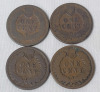 1886 - 1889 USA Indian Head One Cent Pennies , 4 Coins . 1886 , 1888 & 1889 &times;2 - 2