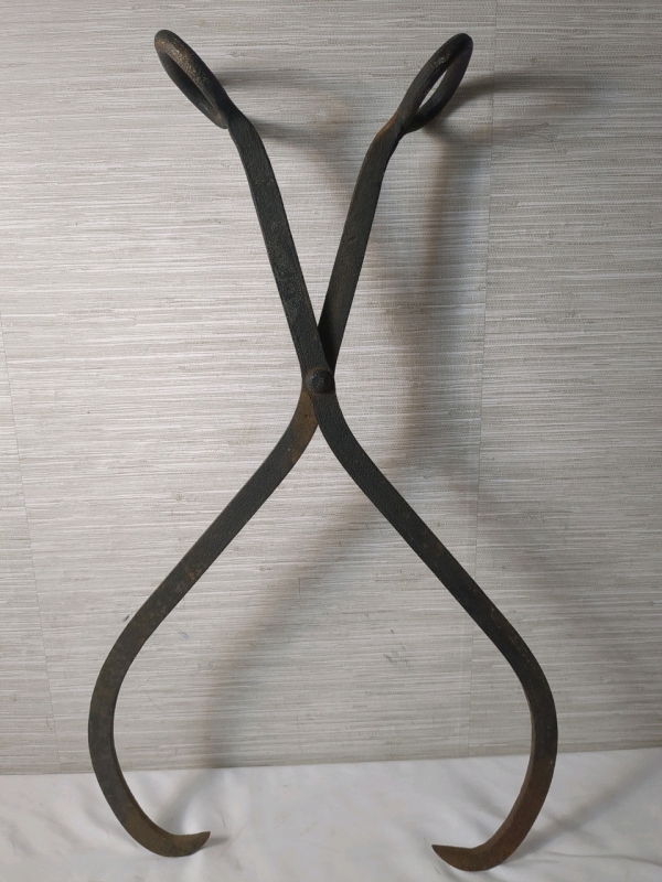 Antique Massive 30+ inches Forged Iron Log/Ice Tongs
