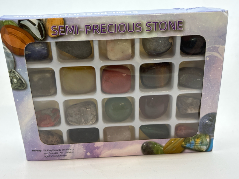 New Sealed 20 Semi Precious Natural Stones Approximately 5.5 x 4 inches Stones approximately .39-.79 inch