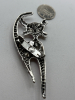 Lovely Multicoloured Cabs and Rhinestone Whimsical Cat Brooch Approximately 2.75 x 1.18 inch - 4