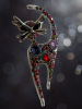 Lovely Multicoloured Cabs and Rhinestone Whimsical Cat Brooch Approximately 2.75 x 1.18 inch - 6