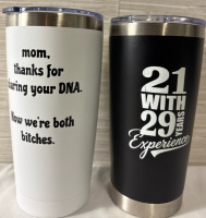2 Thermal Mugs with Lids| Measures 7" each