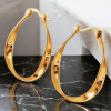 Four Sets of Hoop Pierced Lever Snap in Earrings - 2