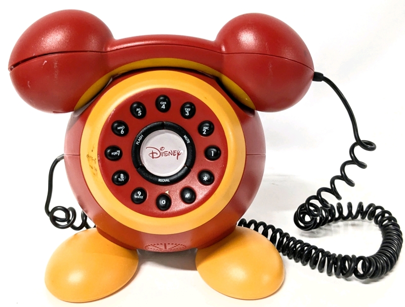 Adorable Vintage Disney Mickey Mouse Corded Push Button Landline Telephone DPH8020-C - Untested, As-Is