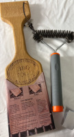 2 New Bbq Essentials include: All Natural Oak Wood Grill Scrapper(16") & UNCO Drip Pan Liners(11.5")