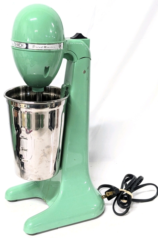 Hamilton Beach Classic Turquoise DrinkMaster Milkshake Maker With Cup- Model 65250 DM01 - Tested & Working - 14" Tall