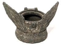 Antique 1910s EASY FILL Automobile Winged Radiator Cap Hood Ornament Without Top Lid - 2.5" Diameter at Bottom, 2.5" Tall