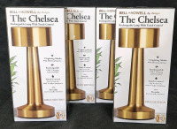 4 New in Box Bell+Howell "The Chelsea" Rechargeable Lamp with Touch Control | Includes USB-C Charging Cable, Box Measured 10" Tall, 5" Wide