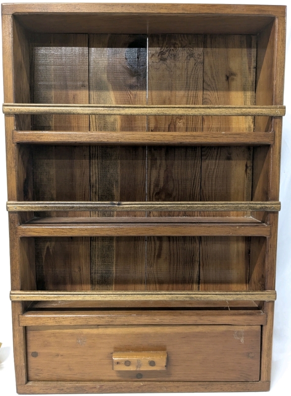 Sturdy Vintage Solid Wood Wall Shelf With Bottom Drawer (Drawer Sticks A Bit) - 16.75" &times; 24.5" Tall