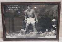 Muhammad Ali vs. Sonny Liston 25th May 1965 " Phantom Punch " Fight Framed Poster . Measures 39"&times;27"