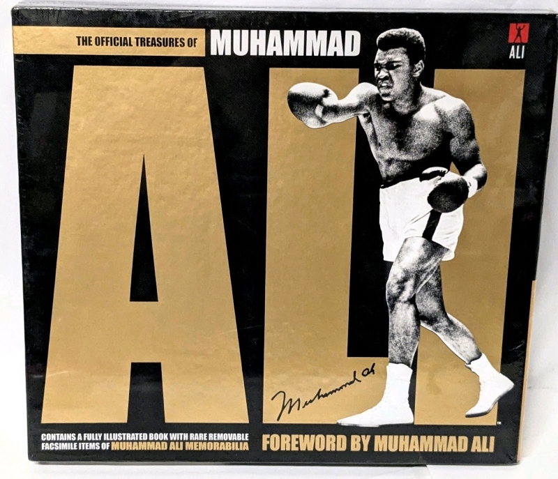 New & Sealed The Official Treasures of MUHAMMAD ALI - Contains A Fully Illustrated Book With Rare Removable Facsimile of Muhammad Ali Memorabilia