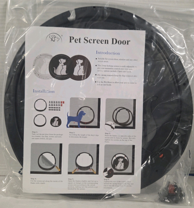 New | 14" x 13" Pet Door for Screen Doors/ Windows