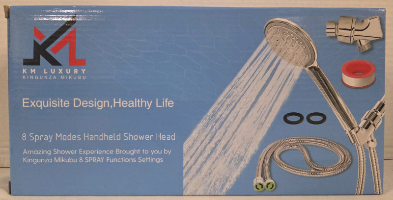 New in Box | KM LUXURY 8 Spray Modes Handheld Shower Head