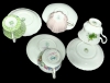 4 Sets Bone China Cups & Saucer Sets : Royal Albert Trillium, Staffordshire Evangeline's Acadian Garden, Collingwood & Foley - All Ring True - 3