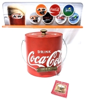 Vintage 2003 With Tags Coca-Cola Ice Bucket & Coke Brands Advertising Drink Standee 19" &times; 5.25" Tall