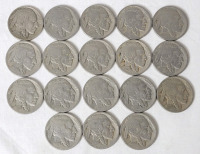 1913 - 1929 USA Buffalo / Indian Head Five Cent Nickels , 18 Coins . 1913 , 1920 &times;4 , 1923 &times;3 , 1925 &times;2 , 1928 &times;3 , 1929 &times;3 & 192? &times;2 .