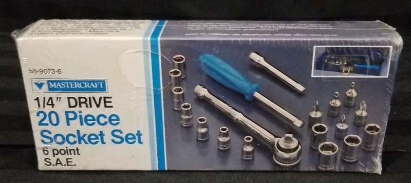 New MASTERCRAFT 1/4" DRIVE SOCKET SET