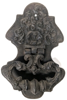 Vintage Heavy Duty Cast Iron Scroll & Shell Detail Door Knocker - 9" Long