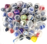 55&times; Vintage Plastic Toy Ball Caps, 3&times; Wacky Players Baseball & 2&times; Batman in Capsules From Gacha Vending Machines
