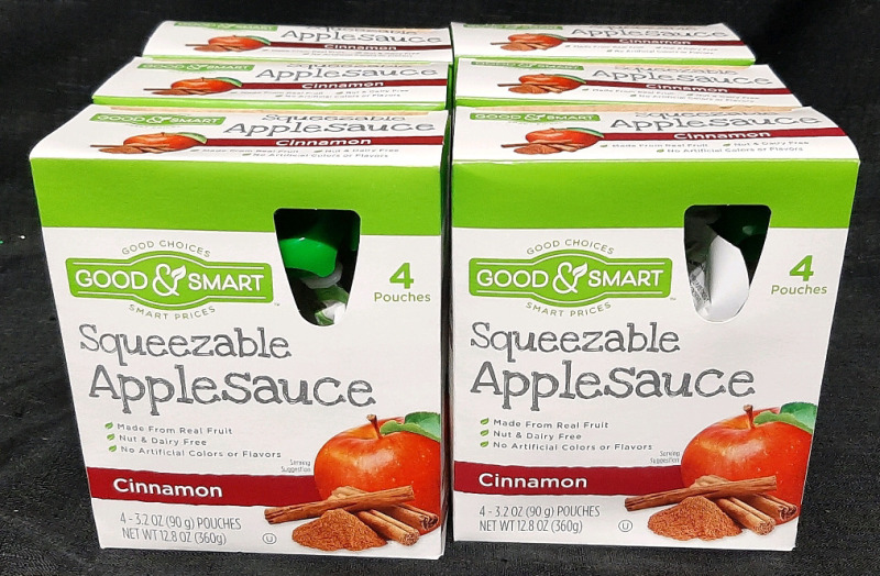 6 New Packs of Good & Smart Squeezable Applesauce Packets | 360g Each, Best Before October 25th, 2025