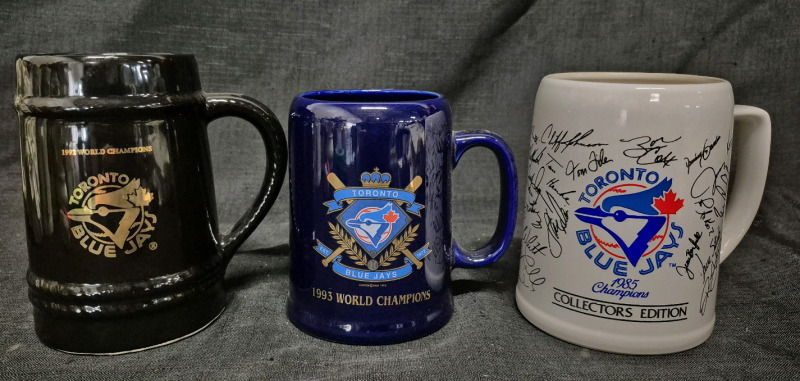 3 Ceramic Steins Toronto Blue Jays - 5.5" Tallest