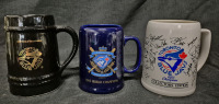 3 Ceramic Steins Toronto Blue Jays - 5.5" Tallest