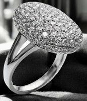 Lovely 925 Silver Stamped Oval Domed Cluster Ring Size 11