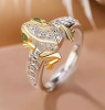 Two Sparkling Rhinestone Frog Toad Rings in Size 8 and 12 - 2
