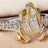 Two Sparkling Rhinestone Frog Toad Rings in Size 8 and 12 - 3