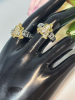 Two Sparkling Rhinestone Frog Toad Rings in Size 8 and 12 - 4