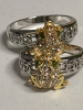 Two Sparkling Rhinestone Frog Toad Rings in Size 8 and 12 - 5