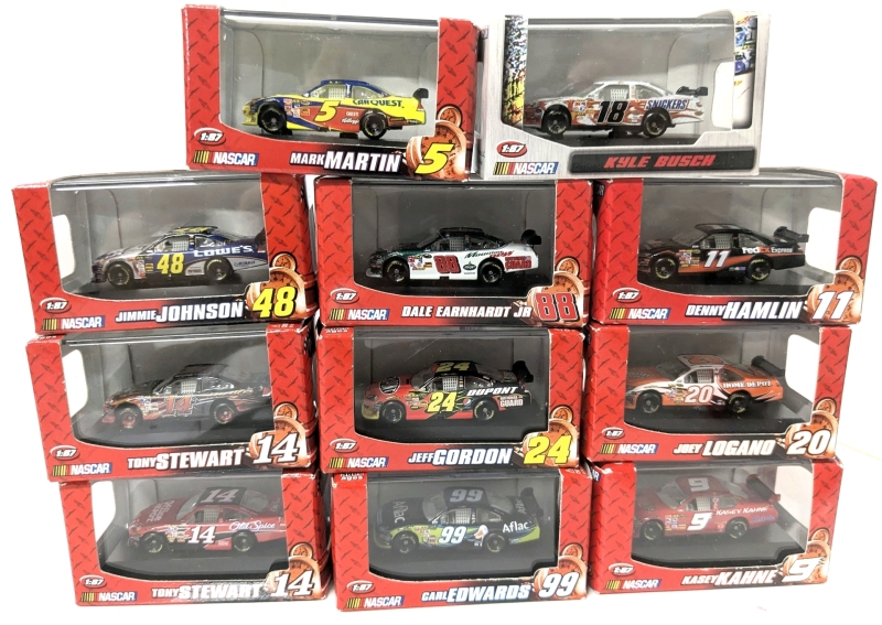 11 New 2009-10 NASCAR Winner's Circle 1:87 Scale Diecast Model Race Cars (See Photos for Names & Numbers of Drivers)