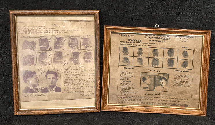 2 Framed 1930's Criminals Charles Floyd & Lester Gillis
